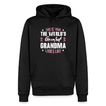 La plus grande grand-mère ressemble à la fête des mères - Sweat à capuche Premium bio Homme - noir - Devant - Nico (187cm)