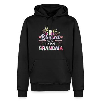 Appelé grand-mère Fête des mères - Sweat à capuche Premium bio Homme - noir - Devant - Nico (187cm)