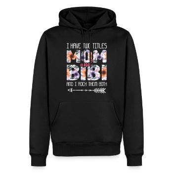 Zwei Titel Mama rockt sie beide Blumen Muttertag - Männer Premium Bio Hoodie - Schwarz - Vorne - Nico (187cm)