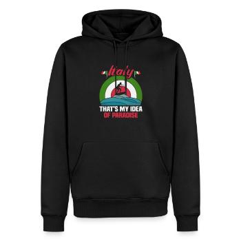 Italie vacances à la plage au bord de la mer Design beach motif - Sweat à capuche Premium bio Homme - noir - Devant - Nico (187cm)