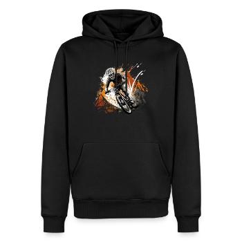 Conception cool de descente de VTT pour les fans de VTT - Sweat à capuche Premium bio Homme - noir - Devant - Nico (187cm)