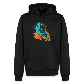 Conception cool de descente de VTT pour les fans de VTT - Sweat à capuche Premium bio Homme - noir - Devant - Nico (187cm)