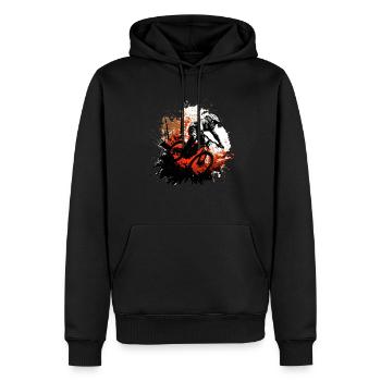 Conception cool de descente de VTT pour les fans de VTT - Sweat à capuche Premium bio Homme - noir - Devant - Nico (187cm)