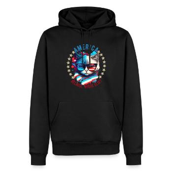 Amerikanisch Patriotisch USA Design - Männer Premium Bio Hoodie - Schwarz - Vorne - Nico (187cm)