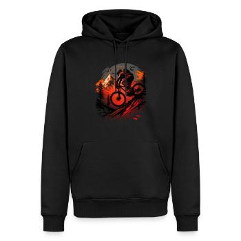 Conception cool de descente de VTT pour les fans de VTT - Sweat à capuche Premium bio Homme - noir - Devant - Nico (187cm)