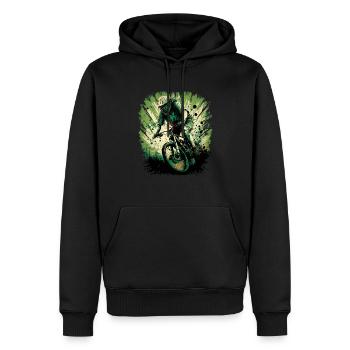 Conception cool de descente de VTT pour les fans de VTT - Sweat à capuche Premium bio Homme - noir - Devant - Nico (187cm)