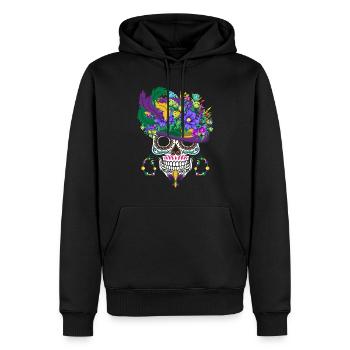 Mardi Gras Costume Fleur Sucre El Dia De Los - Sweat à capuche Premium bio Homme - noir - Devant - Nico (187cm)