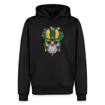 Dia De Los Muertos Mardi Gras Costume Fleur Sucre - Sweat à capuche Premium bio Homme - noir - Devant - Nico (187cm)