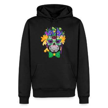 Mardi Gras Costume Fleur Sucre Dia De Los Muertos - Sweat à capuche Premium bio Homme - noir - Devant - Nico (187cm)