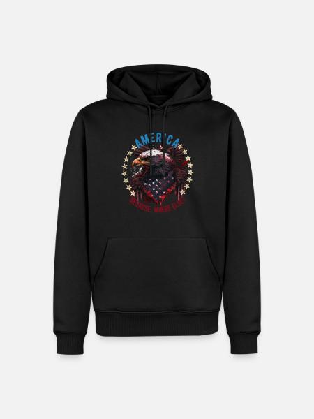 American Patriotic USA Design - Men’s Premium Organic Hoodie - black