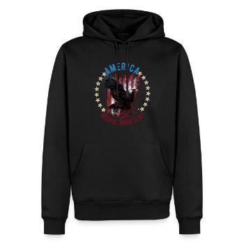 Amerikanisch Patriotisch USA Design - Männer Premium Bio Hoodie - Schwarz - Vorne - Nico (187cm)