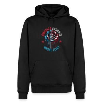 Amerikanisch Patriotisch USA Design - Männer Premium Bio Hoodie - Schwarz - Vorne - Nico (187cm)