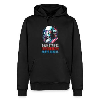 American Patriotic USA Design - Sweat à capuche Premium bio Homme - noir - Devant - Nico (187cm)
