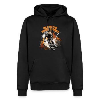 Conception cool de descente de VTT pour les fans de VTT - Sweat à capuche Premium bio Homme - noir - Devant - Nico (187cm)