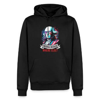 American Patriotic USA Design - Sweat à capuche Premium bio Homme - noir - Devant - Nico (187cm)