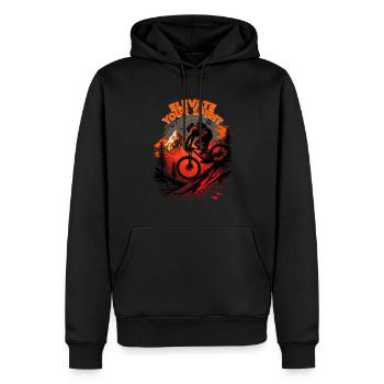 Conception cool de descente de VTT pour les fans de VTT - Sweat à capuche Premium bio Homme - noir - Devant - Nico (187cm)