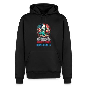 American Patriotic USA Design - Sweat à capuche Premium bio Homme - noir - Devant - Nico (187cm)