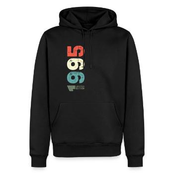 Depuis 1995 Année 1995 Rétro 1995 Millésime 1995 - Sweat à capuche Premium bio Homme - noir - Devant - Nico (187cm)