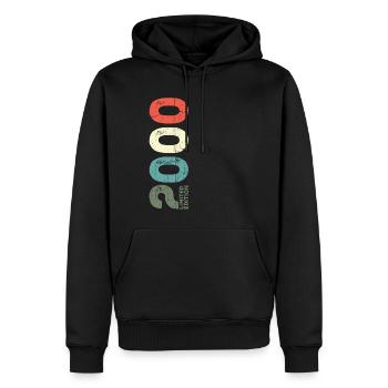 Seit 2000 Jahr 2000 Retro 2000 Jahrgang 2000 - Männer Premium Bio Hoodie - Schwarz - Vorne - Nico (187cm)