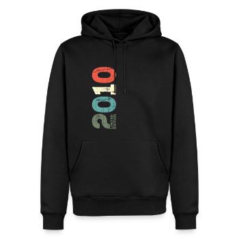 Seit 2010 Jahr 2010 Retro 2010 Jahrgang 2010 - Männer Premium Bio Hoodie - Schwarz - Vorne - Nico (187cm)