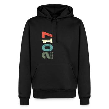 Seit 2017 Jahr 2017 Retro 2017 Jahrgang 2017 - Männer Premium Bio Hoodie - Schwarz - Vorne - Nico (187cm)