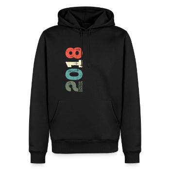 Seit 2018 Jahr 2018 Retro 2018 Jahrgang 2018 - Männer Premium Bio Hoodie - Schwarz - Vorne - Nico (187cm)