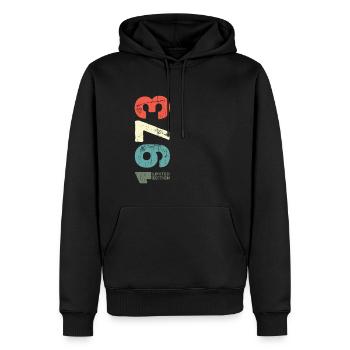 Seit 1973 Jahr 1973 Retro 1973 Jahrgang 1973 - Männer Premium Bio Hoodie - Schwarz - Vorne - Nico (187cm)