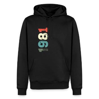 Depuis 1981 Année 1981 Rétro 1981 Millésime 1981 - Sweat à capuche Premium bio Homme - noir - Devant - Nico (187cm)