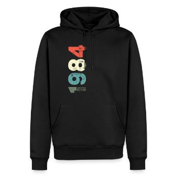 Seit 1984 Jahr 1984 Retro 1984 Jahrgang 1984 - Männer Premium Bio Hoodie - Schwarz - Vorne - Nico (187cm)