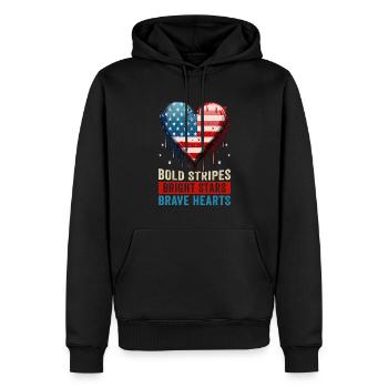 American Patriotic USA Design - Sweat à capuche Premium bio Homme - noir - Devant - Nico (187cm)