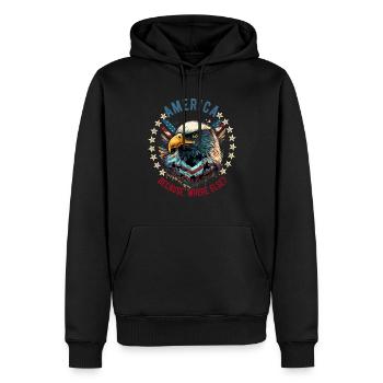 Amerikanisch Patriotisch USA Design - Männer Premium Bio Hoodie - Schwarz - Vorne - Nico (187cm)