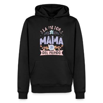Best Mom In World Happy Mother's Day Spain Floral - Men’s Premium Organic Hoodie - black - Front - Nico (187cm)