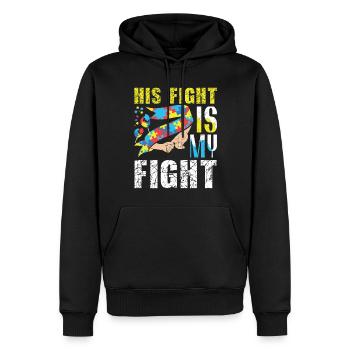 Sein Kampf Mein blaues Puzzle Autismus-Bewusstsein - Männer Premium Bio Hoodie - Schwarz - Vorne - Nico (187cm)