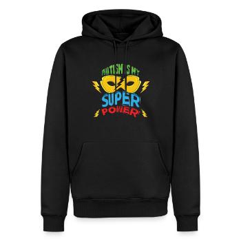 Hero Colorful Puzzle My Power Is Autism Awareness - Men’s Premium Organic Hoodie - black - Front - Nico (187cm)