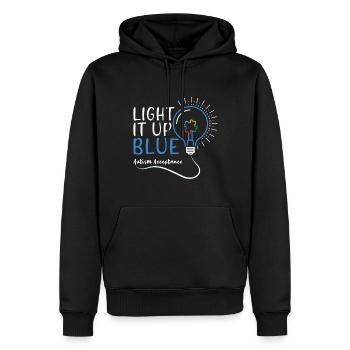 Acceptation Lumière Avril Bleu pour la sensibilisation à l’autisme - Sweat à capuche Premium bio Homme - noir - Devant - Nico (187cm)