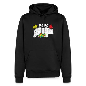 Autismus Puzzle Bunte Autismus Bewusstsein - Männer Premium Bio Hoodie - Schwarz - Vorne - Nico (187cm)