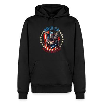 Amerikanisch Patriotisch USA Design - Männer Premium Bio Hoodie - Schwarz - Vorne - Nico (187cm)