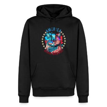 Amerikanisch Patriotisch USA Design - Männer Premium Bio Hoodie - Schwarz - Vorne - Nico (187cm)