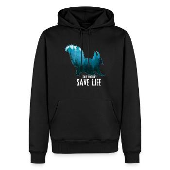 Eichhörnchen retten Natur Ozeane Tag der Erde - Männer Premium Bio Hoodie - Schwarz - Vorne - Nico (187cm)