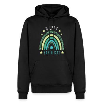 Rainbow Save Nature Oceans Day Earth Day - Men’s Premium Organic Hoodie - black - Front - Nico (187cm)