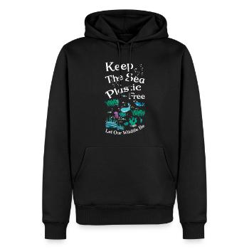 Save Seas Save Nature Oceans Day Earth Day - Men’s Premium Organic Hoodie - black - Front - Nico (187cm)