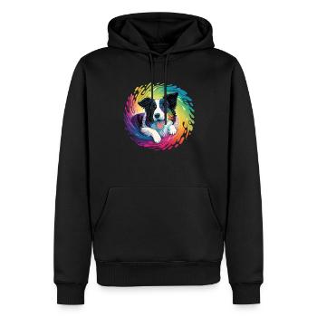 Hunde Spruch Border Collie Design - Männer Premium Bio Hoodie - Schwarz - Vorne - Nico (187cm)