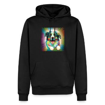 Chiens Berger australien amoureux des chiens Aussie - Sweat à capuche Premium bio Homme - noir - Devant - Nico (187cm)