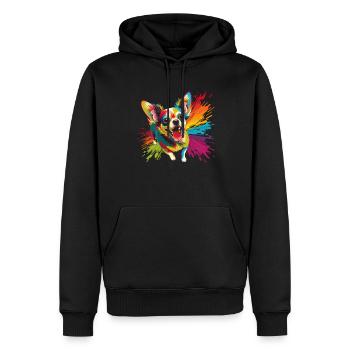 Dog Cartoon Chihuahua Design pour les amoureux des chiens - Sweat à capuche Premium bio Homme - noir - Devant - Nico (187cm)