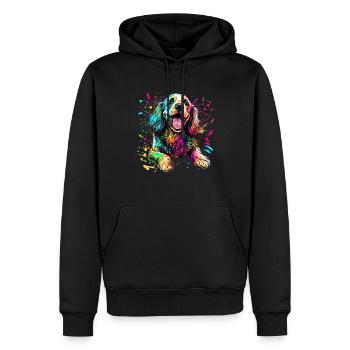 Dog Cartoon Cocker Spaniel pour les amoureux des chiens - Sweat à capuche Premium bio Homme - noir - Devant - Nico (187cm)