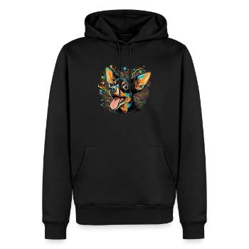Dog Cartoon Chihuahua Design pour les amoureux des chiens - Sweat à capuche Premium bio Homme - noir - Devant - Nico (187cm)