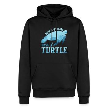 Save Turtle Save Nature Oceans Day Earth Day - Men’s Premium Organic Hoodie - black - Front - Nico (187cm)