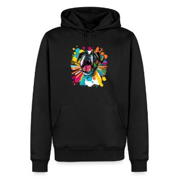 Hunde Cartoon Boxer Design für Hundeliebhaber - Männer Premium Bio Hoodie - Schwarz - Vorne - Nico (187cm)