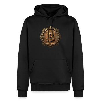 Bitcoin Design für BTC Fans - Männer Premium Bio Hoodie - Schwarz - Vorne - Nico (187cm)