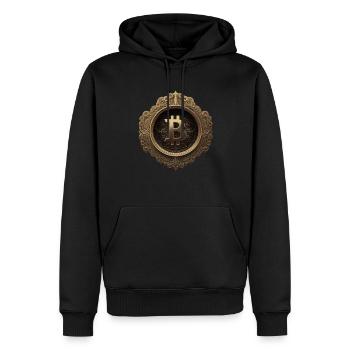 Bitcoin Design pour les fans de BTC - Sweat à capuche Premium bio Homme - noir - Devant - Nico (187cm)